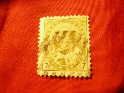 Timbru Canada 1903 Rege Edward VII , val. 7C oliv stampilat foto