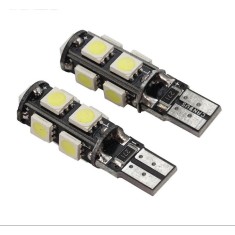 Set 2 Becuri Led W5W T10 9 Smd Canbus Albastru