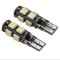 Set 2 Becuri Led W5W T10 9 Smd Canbus Portocaliu