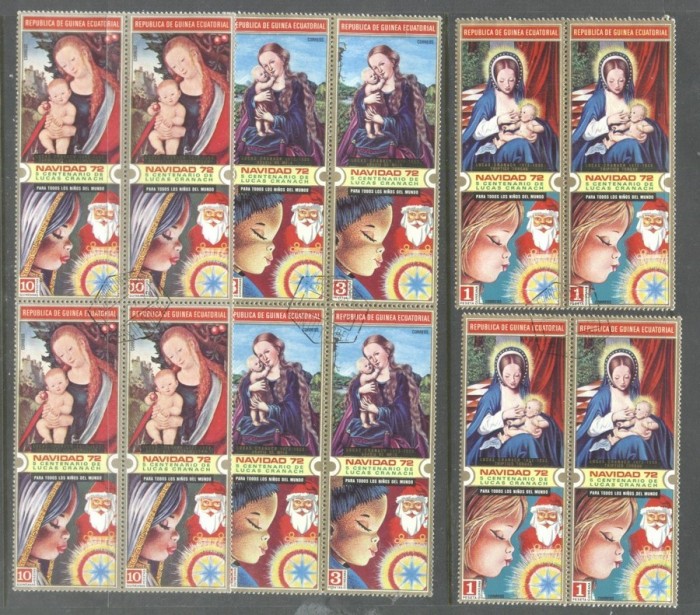 Eq. Guinea 1972 Christmas 3 values x 4 Mi.37 38 41 used TA.034