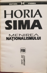 HORIA SIMA MENIREA NATIONALISMULUI 1993 EDIT VREMEA MISCAREA LEGIONARA LEGIONAR foto