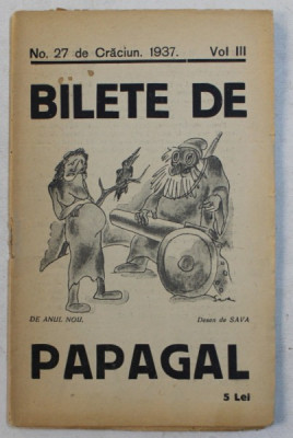 BILETE DE PAPAGAL , NO . 27 DE CRACIUN , VOL. III , 1937 foto