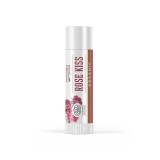 Balsam de buze bio Wooden Spoon Rose Kiss, 4.3ml, cu ulei de trandafir, hidratant, protectie solara, unisex, copii +1 an