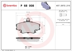 BREMBO P 68 008 PRIME LINE set placute frana,frana disc foto