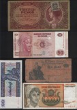 Set 5 bancnote de prin lume adunate (cele din imagini) #174, Europa