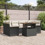 Cumpara ieftin Set de canapele pentru grădină 7 pcs Negru Rattan poli