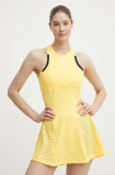 Adidas Performance rochie sport culoarea galben, mini, evazati, IM8175