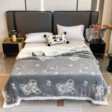 Cumpara ieftin Patura cocolino groasa cu blanita alba 200x230cm,doua fete,gri,ursuleti albi - F131