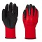 Set 2 Manusi Mercaton cu Palme Acoperite din Latex Calibru 13, Respirabile, Rosu cu Negru, Marimea 9, L