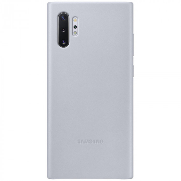 Husa Piele Samsung Galaxy Note 10+ N975 / Note 10+ 5G N976, Leather Cover, Gri EF-VN975LJEGWW