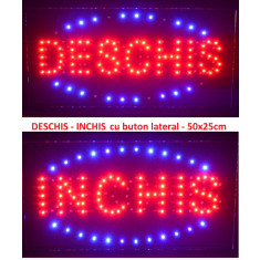 Reclama LED - Deschis Inchis - de interior, 48 x 25cm