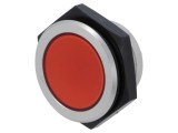 Lampă de control LED roșie plată &Oslash;30mm IP67 &Oslash;LED 34mm