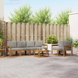 vidaXL Set de canapele de exterior 7 pcs Gri natural și deschis 3366034