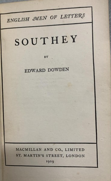 Southey - Edward Dowden