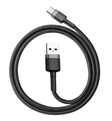 Cablu Usb Tip C 50CM Baseus USB-C QC3.0 3A 0,5M Negru-Gri 3A CATKLF-AG1 foto