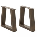 VidaXL Picioare pentru măsuță de cafea &icirc;n formă de V, 2 buc., oțel natural, 40x(30-31,3) cm 4012527