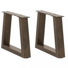 vidaXL Picioare pentru măsuță de cafea &icirc;n formă de V, 2 buc., oțel natural, 40x(30-31,3) cm