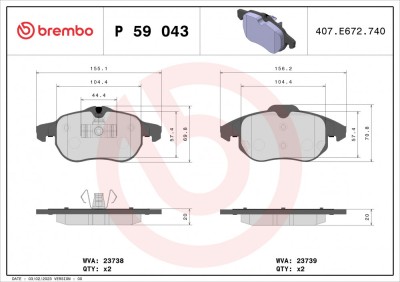 BREMBO P 59 043 PRIME LINE set placute frana,frana disc foto