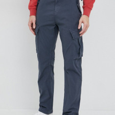 Pepe Jeans pantaloni barbati, culoarea albastru marin, cu fason cargo