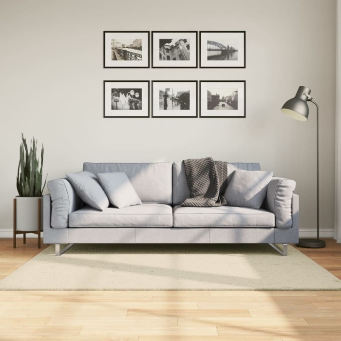 Covor HUARTE, fir scurt, moale și lavabil, crem, 120x170 cm