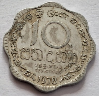 Sri Lanka, 10 Cents 1978 foto