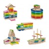 Set Constructie Viga Architecture 250 Piese Lemn, Montessori, Joc Educativ, 3 ani+