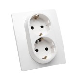 Priză dublă Schuko 16A alb Niloe - LEGRAND