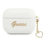 Husa Airpods Guess Silicone Charm Heart pentru Airpods Pro White