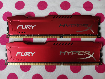 Kit Memorie Ram HyperX Fury RED 16 GB (2 X 8 GB) 1600 Mhz. foto
