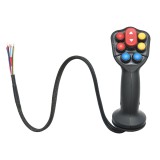 Joystick electric E-DK-03 cu 7 butoane, pentru comanda utilajelor si panourilor de control