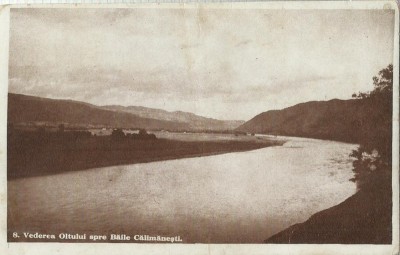 AMS# - ILUSTRATA VEDEREA OLTULUI SPRE BAILE CALIMANESTI, NECIRCULATA, 1945 foto