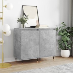 Dulapuri, 2 buc., gri beton, 40x35x70 cm, lemn prelucrat