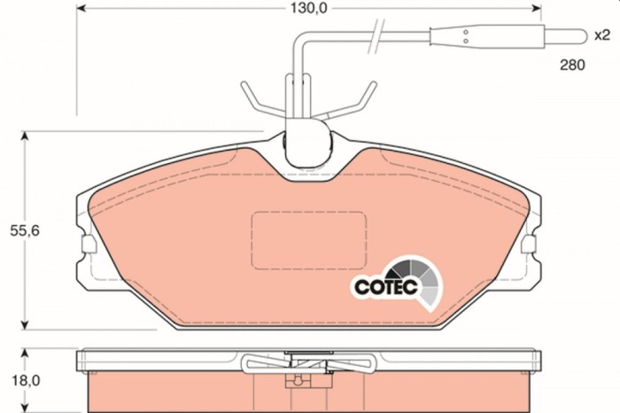 TRW GDB1030 COTEC set placute frana,frana disc