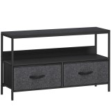 HOMCOM Mobilier pentru Televizor de 47" cu Sertare Pliabile din Material Textil și Raft, 98x29x56 cm, Lemn Natural | Aosom Romania