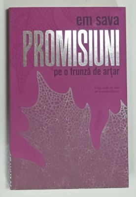 PROMISIUNI PE O FRUNZA DE ARTAR de EM SAVA , 2022, DEDICATIE * foto