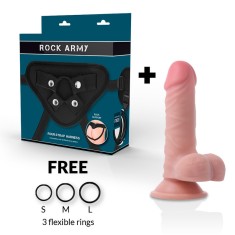 Strapon Dildo realistic The Dual Density Panzer Dimensiune: 17 cm x 4,46 cm foto