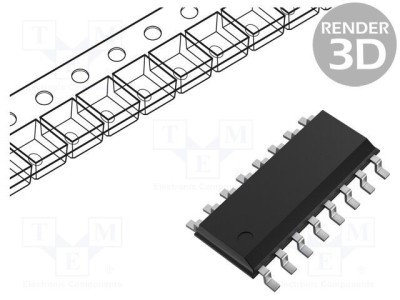 Multiplexor digital inversor 4 canale CMOS SMD SOIC16 ONSEMI foto