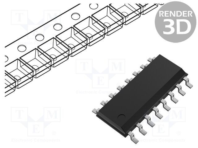 Multiplexor digital inversor 4 canale CMOS SMD SOIC16 ONSEMI