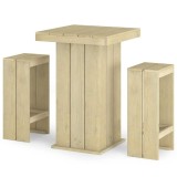 Cumpara ieftin Set mobilier de bar de gradina, 3 piese, lemn de pin tratat