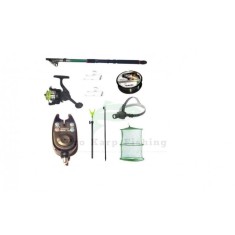 set pescuit cu lanseta 2.4m, mulineta, lanterna , senzor, juvelnic si accesorii