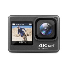 Camera de actiune HouDeOS ecran dublu, 6-AXIS EIS Anti-Shake 4K 60FPS