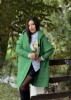 Jacheta dama verde cu imprimeu ursulet pe spate