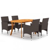 Cumpara ieftin Set mobilier de grădină, 5 piese, maro