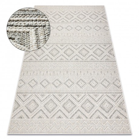Covor JERSEY 19234 gri - Romburi, structurale, bucla BOHO, 140x190 cm