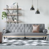 VidaXL Canapea extensibilă cu cotiere, gri deschis, textil