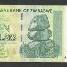 ZIMBABWE 10 DOLARI DOLLARS 2007 [11] P- 67 , VF+