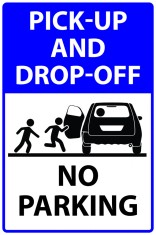 Pickup and drop-off no parking sign foto