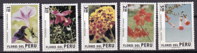 Peru 1972 flori orhidee MI 889-893 MNH foto