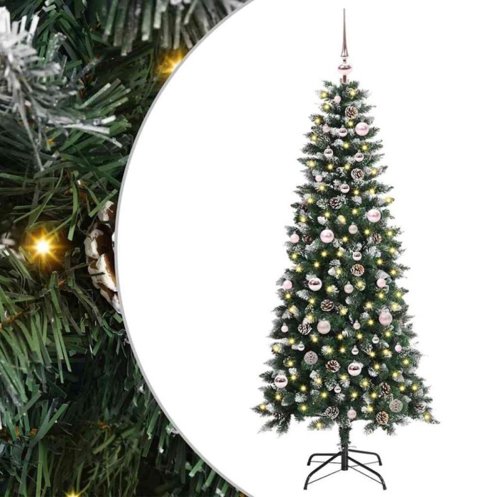 vidaXL Brad de Crăciun artificial cu 150 LED Verde 66 x 66 x 150 cm 3395810