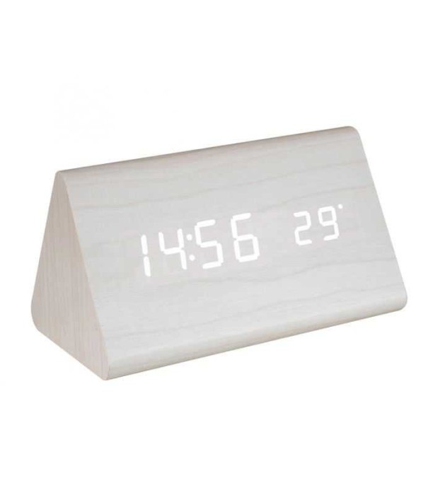 Desteptator digital LED alb lemn OC 07 HOME